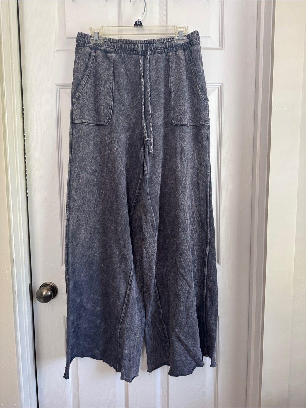 Three Bird Nest Wide Leg Washed Gray Lounge Pants
